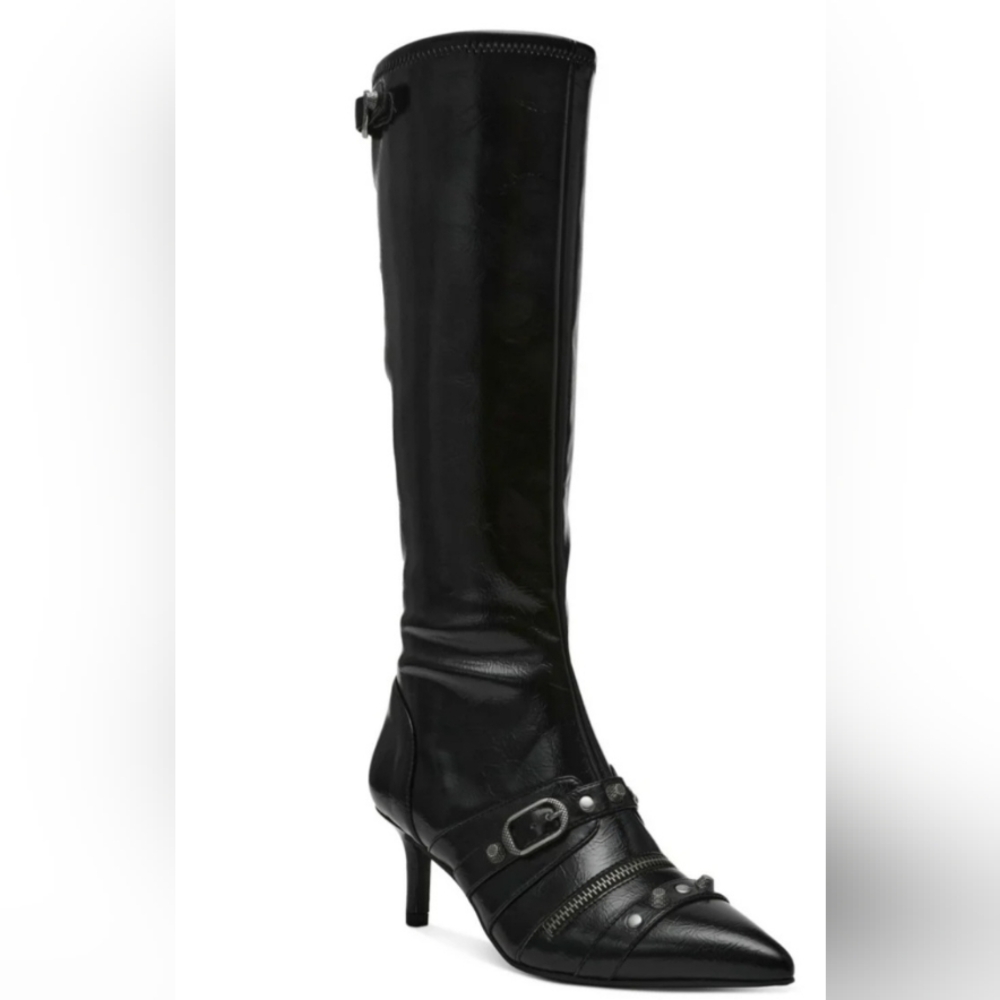 💞🧡Womens Wild Pair Glossy Black Knee-High Boots - Size 10 - 2.5" Heels💞💛